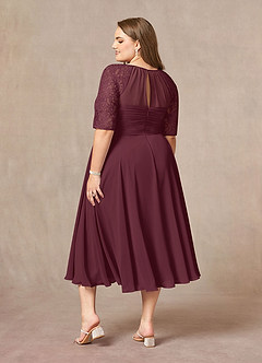 Azazie Dorothea Mother of the Bride Dresses Cabernet A-Line Scoop lace Chiffon Dress image2