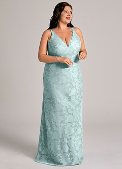 Azazie Tianna Brudtärnklänningar Klä av Tubklänning i Blommig Utbrändhet Spets Dimma image11