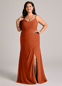 Azazie Deandra At-home Try On Dresses Black Mermaid Pleated Chiffon Dress image7