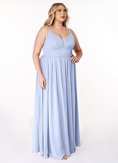 Azazie Rayna Brautjungfernkleider A-Linie V-Hals Gefaltet Chiffon Kleid Eis image10