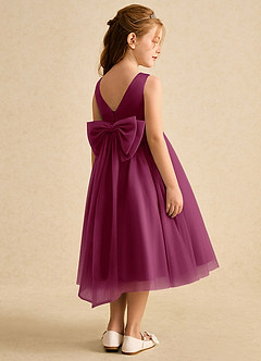Azazie Winnie Robe Demoiselle D'honneur Fillette Robe Princesse en Tulle Arc Mûre image3