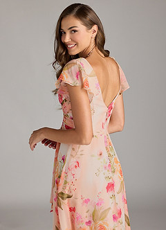 Azazie Omari Bridesmaid Dresses Abstract Bouquet Floral A-Line Chiffon Dress image5
