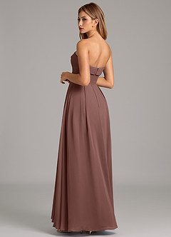 Azazie Lucienne Bridesmaid Dresses Espresso A-Line Strapless Chiffon Convertible Dress image2