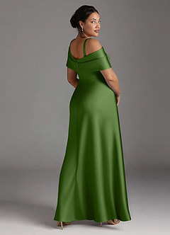 Azazie Milton Mother of the Bride Dresses Basil A-Line Pleated Stretch Satin Dress image12