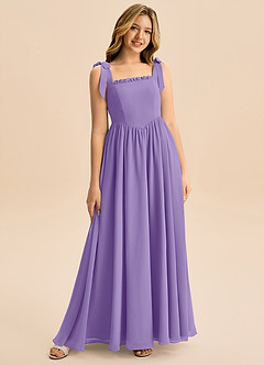 Azazie Delia Junior Abito A-Line in Chiffon Fiocco Tahiti image1