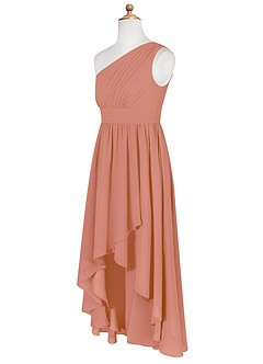 Azazie Mathilda Junior Vestido de Mai Tai de Gasa de Corte en A con Plisado image8