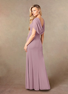 Azazie Luisa Abiti per la Madre della Sposa Abito Sirena in Maglia con Scollo a V a Pieghe Rosa Polverosa image6