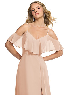 Azazie Jean Bridesmaid Dresses English Rose A-Line Chiffon Convertible Dress image6
