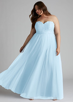 Azazie Roni Bridesmaid Dresses Sky Blue A-Line Sweetheart Neckline Tulle Convertible Dress image9