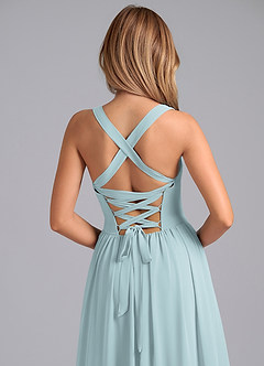 Azazie Francis Bridesmaid Dresses Mist A-Line Corset Chiffon Dress image7
