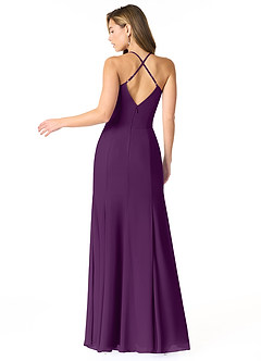 Azazie Carolina Bridesmaid Dresses Grape Mermaid Ruched Chiffon Dress image2