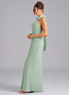 Azazie Velli Bridesmaid Dresses Agave Mermaid Bow Chiffon Dress image5