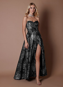 Daiane Negro Dorado Vestido image3