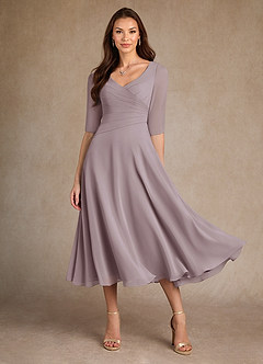 Azazie Durant vestidos de madre de la novia Vestido de Atardecer de Gasa de Corte En A con Plisado image2