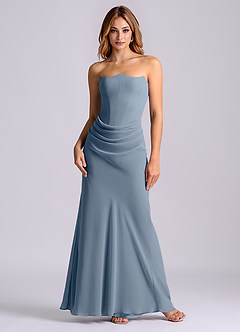 Azazie Debby Bridesmaid Dresses Twilight Mermaid Strapless Chiffon Dress image1