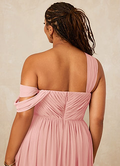 Christian Siriano Bridal for Azazie 1014 Bridesmaid Dresses Rosette A-Line Off the Shoulder Chiffon Dress image16