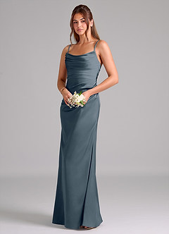 Azazie Lucille Bridesmaid Dresses Twilight Mermaid Strapless Stretch Satin Convertible Dress image3