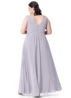 Azazie Pierrette Bridesmaid Dresses Fog A-Line Pleated Chiffon Dress image17