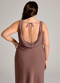 Azazie Rylina Bridesmaid Dresses Espresso Mermaid Pleated Chiffon Dress image12