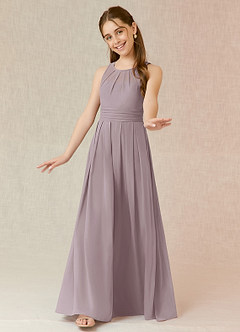 Azazie Bibiane Junior Dusk A-Line Pleated Chiffon Dress image4
