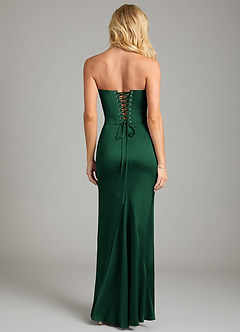Azazie Sorrel Bridesmaid Dresses Dark Green Mermaid Strapless Stretch Satin Convertible Dress image7