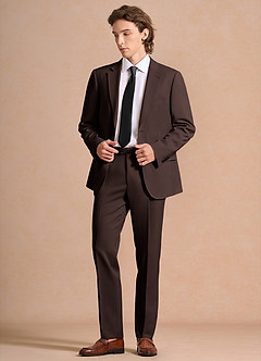 front James Ganache Structured Stretch Suit