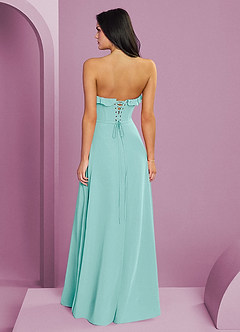 Barbie ♥ Azazie Bridesmaid Dresses Aqua A-Line Sweetheart Neckline Chiffon Dress image2