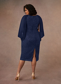 Azazie Mya Mother of the Bride Dresses Dark Navy Sheath Scoop lace Lace Dress image9