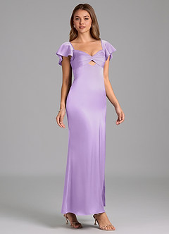 Azazie Demia 신부 들러리 드레스 쉬스 스윗하트 네크라인 스트레치 새틴 발목 길이 드레스 image4