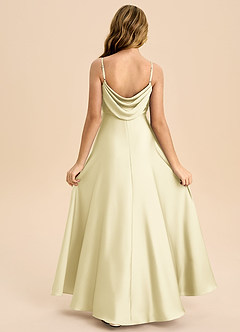Azazie Bug Junior A-Linie Plissee Stretch-Satin Kleid Zitronensorbet image1
