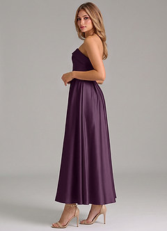 Azazie Lucienne Suknie dla druhen Linia A Pofałdowany Satyna elastyczna Długość kostki Sukienka image3