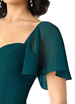 Azazie Chloe Bridesmaid Dresses Pine A-Line Sweetheart Neckline Chiffon Dress image6