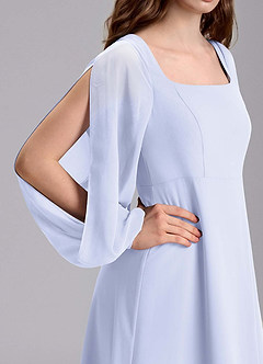 Azazie Bondi Junior Jurk van Chiffon met A-Lijn Blouson Lavendel image8