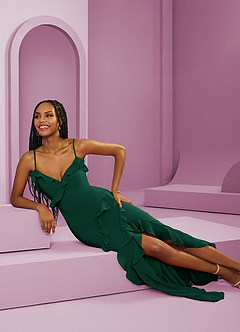 Barbie ♥ Azazie Final Sale Cabernet Sheath Chiffon Dress image8