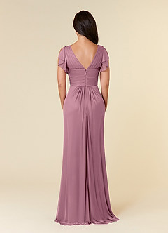 Azazie Reneya Mother of the Bride Dresses Vintage Mauve A-Line Pleated Mesh Dress image4