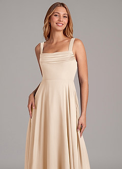 Azazie Shaude Bridesmaid Dresses White Alabaster A-Line Pleated Chiffon Dress image5