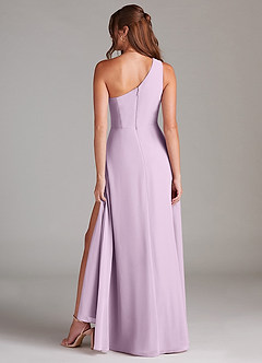 Azazie Brooke Bridesmaid Dresses Frosted Lilac A-Line One Shoulder Chiffon Dress image7