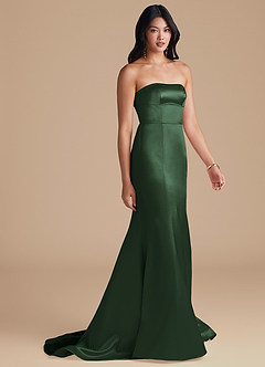 Azazie Aura Brautjungfernkleider Wandelbar Meerjungfrau-Linie Convertible Metallischer Satin Kleid Eukalyptus image5