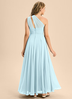 Azazie Charlize Junior Cloud Blue A-Line Pleated Chiffon Dress image2
