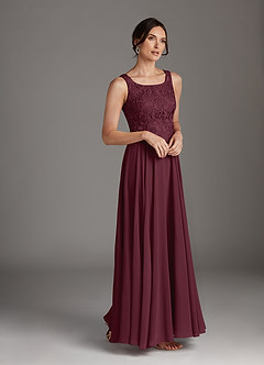 Azazie Kana Mother of the Bride Dresses Cabernet A-Line Scoop lace Chiffon Dress image8