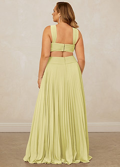Christian Siriano Bridal for Azazie 1009 Bridesmaid Dresses Lemon Sorbet A-Line Pleated Chiffon Dress image15