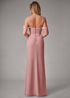 Azazie Haisley Vestidos de damas de honor Vestido de Rosa Polvorienta de Gasa de Corte Recto Convertible con Vestidos sin tirantes image7