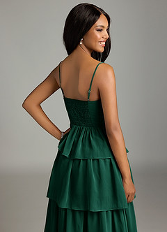 Azazie Kaiden Bridesmaid Dresses Emerald A-Line Sweetheart Neckline Chiffon Dress image7