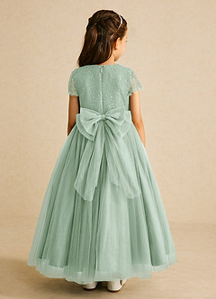 Azazie Bumblebee Flower Girl Dresses Agave A-Line Lace Tulle Dress image4