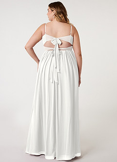 Azazie Zeya 신부 들러리 드레스 A라인 주름진 쉬폰 바닥 길이 드레스 image7