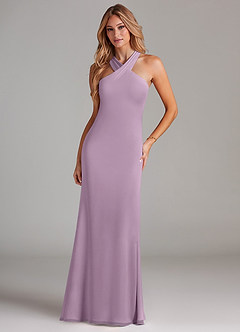 Azazie Doretta Brautjungfernkleider Meerjungfrau-Linie Plissee Chiffon Kleid Blauregen image3