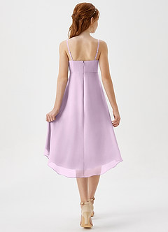 Azazie Mariam Junior Frosted Lilac A-Line Pleated Chiffon Dress image2