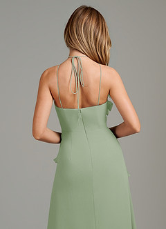 Azazie Yelena Bridesmaid Dresses Dusty Sage A-Line Ruched Chiffon Dress image2
