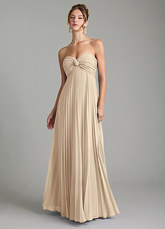 Azazie Tempest Bridesmaid Dresses Champagne Empire Corset Chiffon Convertible Dress image4