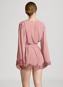 front Robe en mousseline à bordure de dentelle festonnée